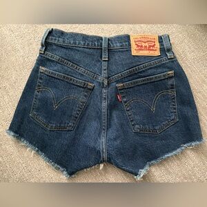 Levi's Blue Denim Cutoff Shorts with Raw Hem